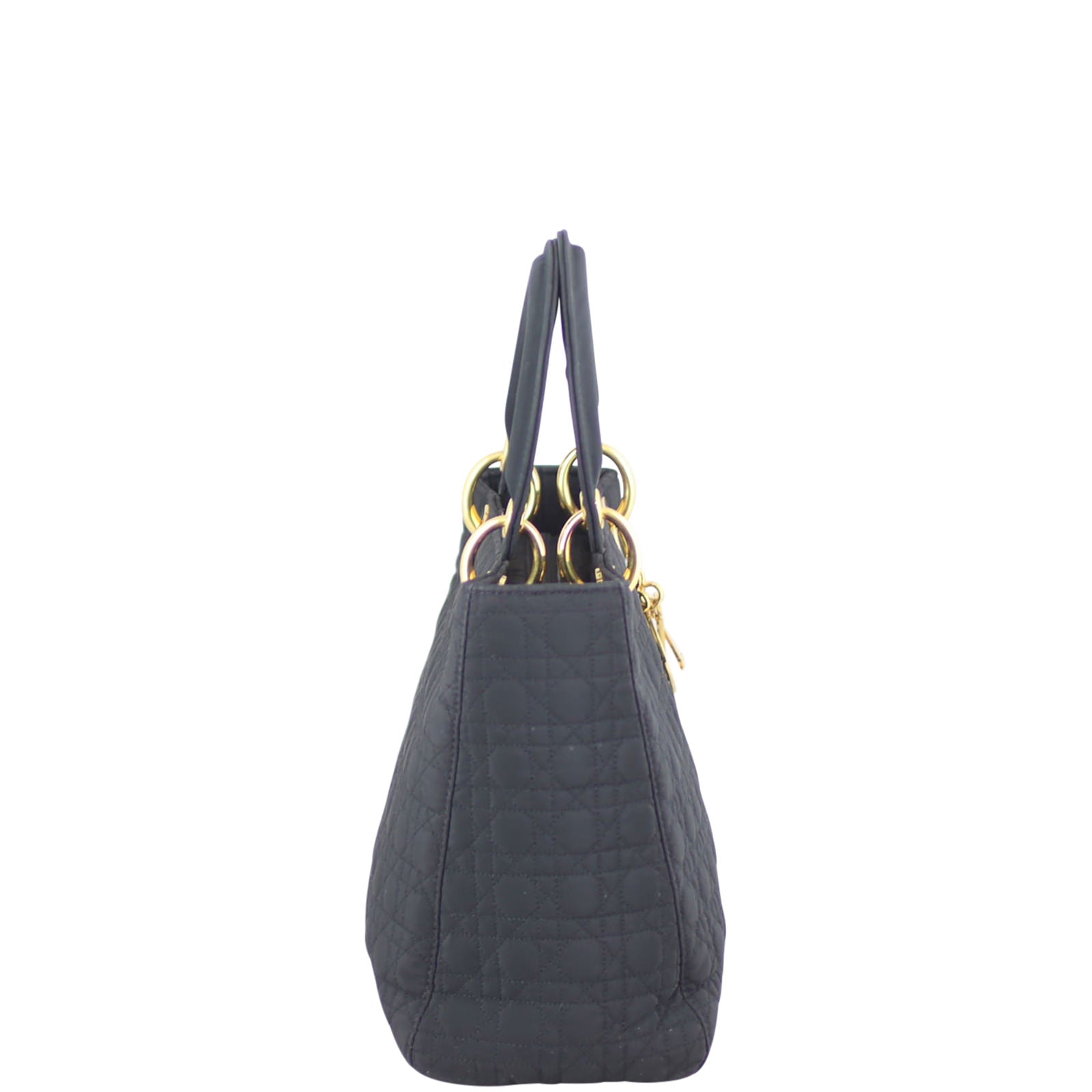 Dior Lady Dior Cannage Quilted Canvas Bag Medium