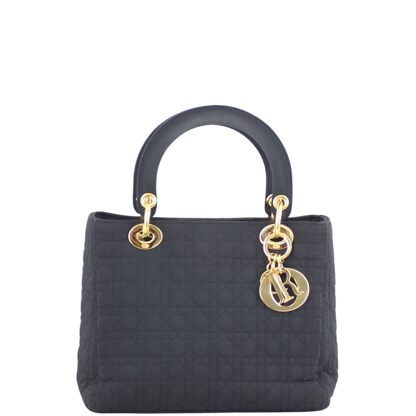 Dior Lady Dior Cannage Quilted Canvas Bag Medium