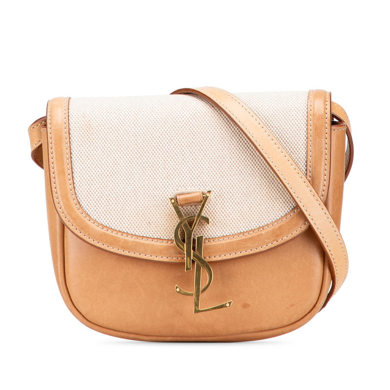 Saint Laurent Kaia Canvas Leather Shoulder Bag