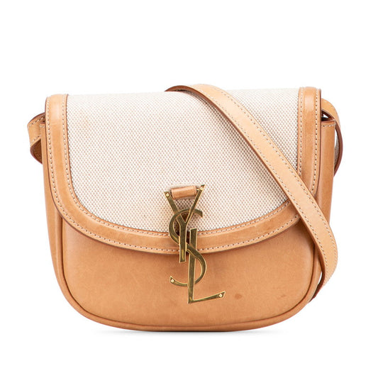 Saint Laurent Kaia Canvas Leather Shoulder Bag