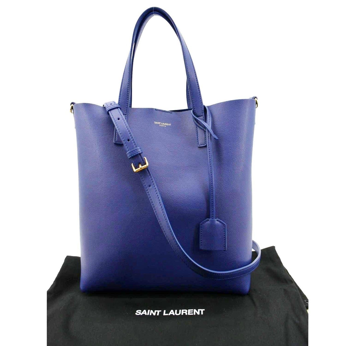 SAINT LAURENT Toy Supple Leather Shopping Tote Bag Purple