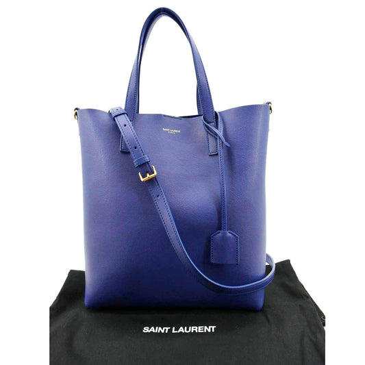SAINT LAURENT Toy Supple Leather Shopping Tote Bag Purple