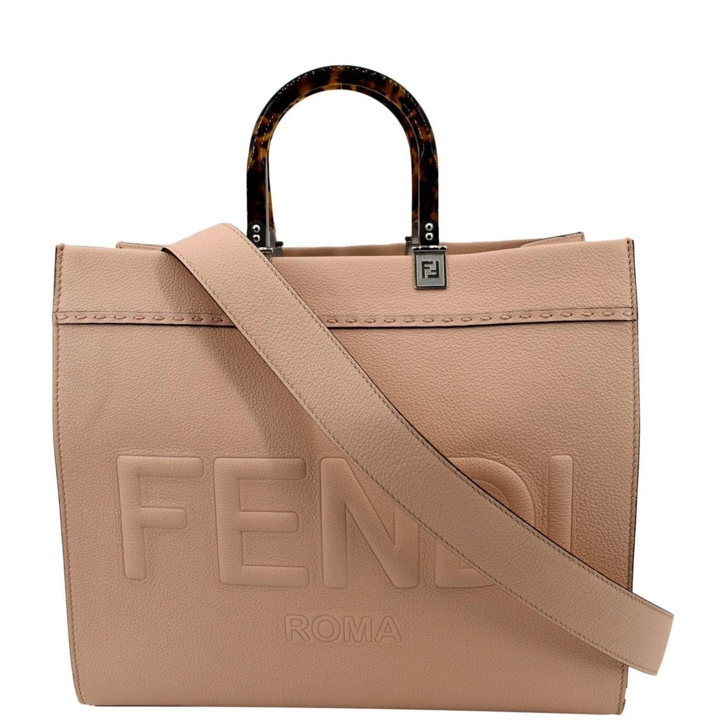 FENDI Convertable Baguette Leather Crossbody Bag Yellow