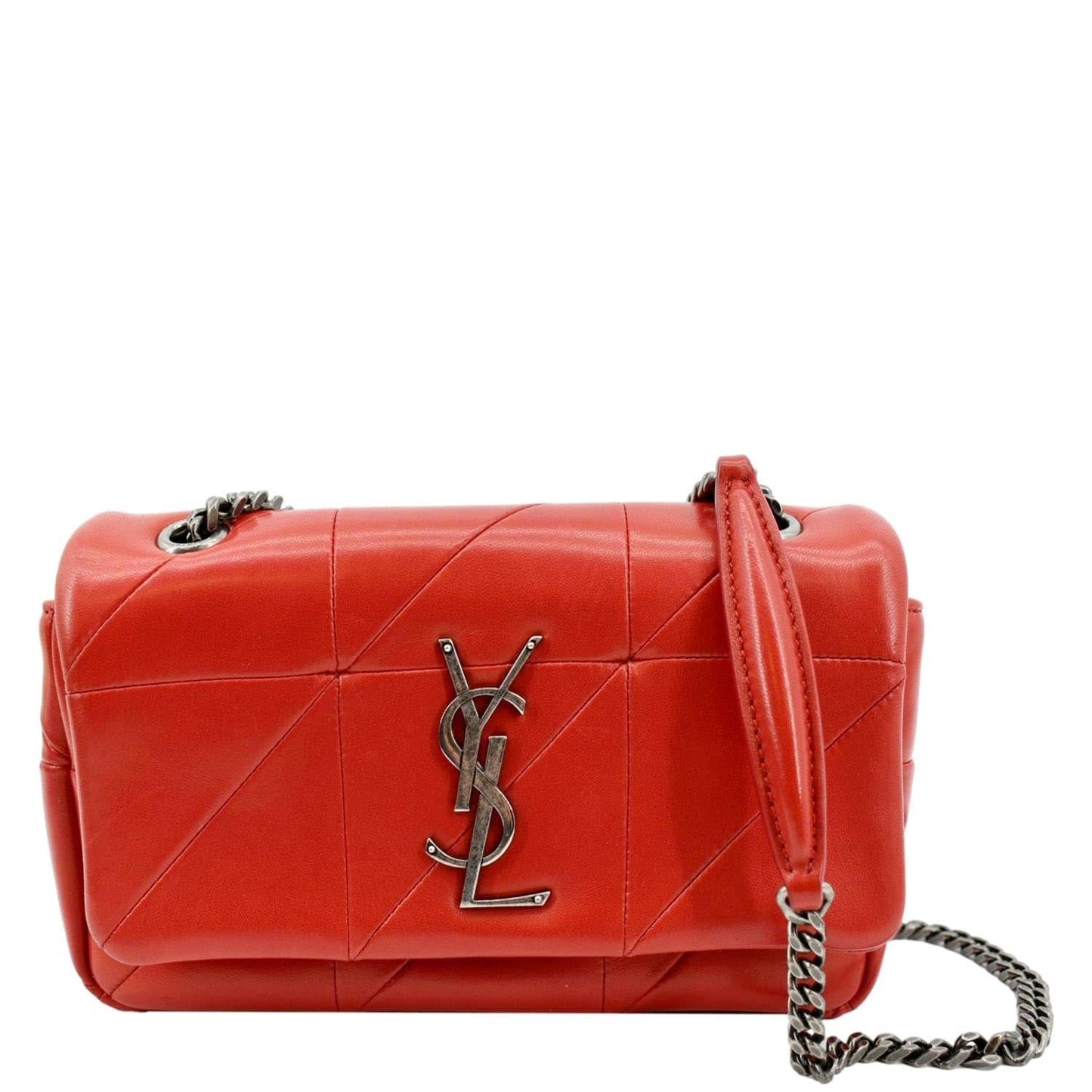 SAINT LAURENT Jamie Leather Shoulder Bag Red