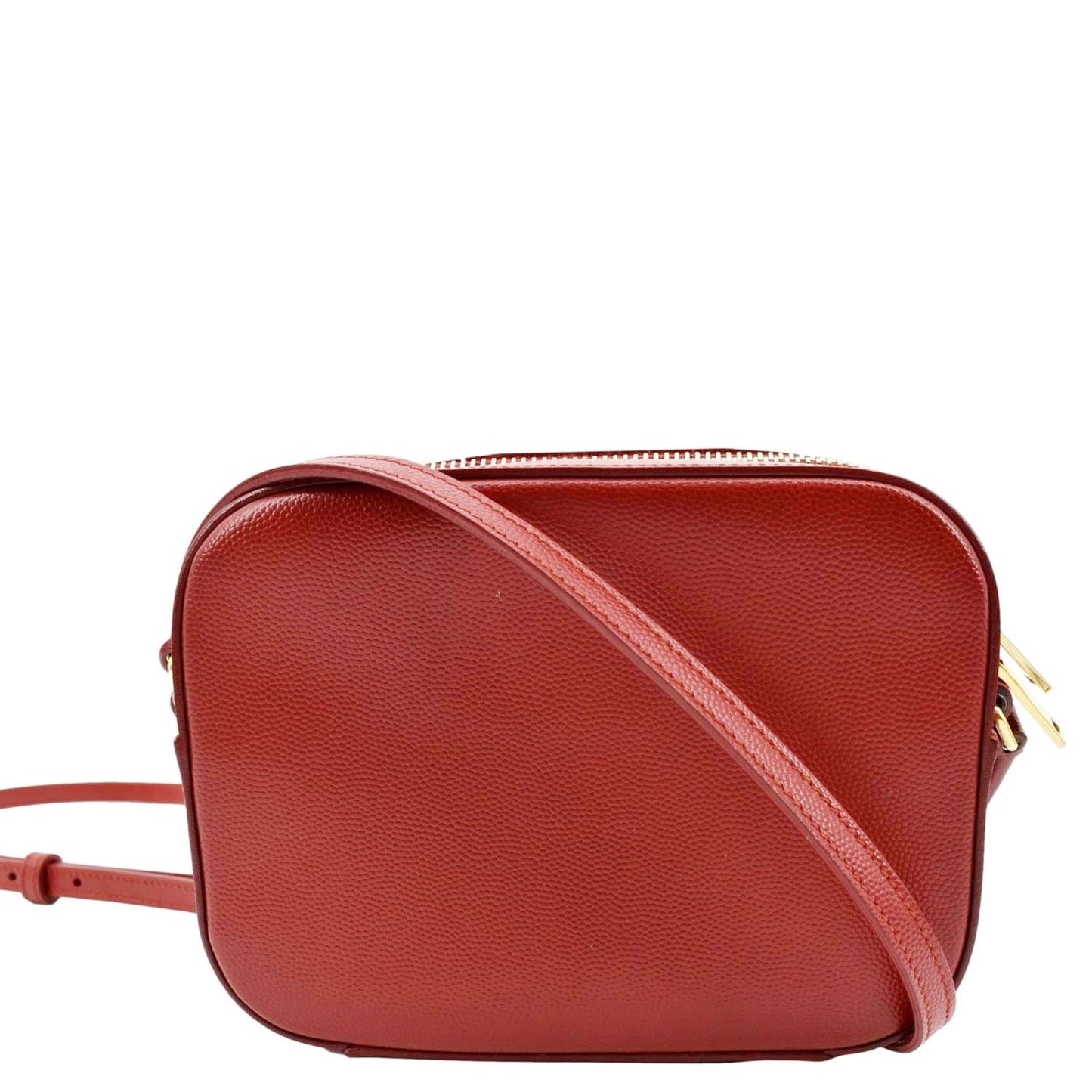 SAINT LAURENT Leather Crossbody Camera Bag Red