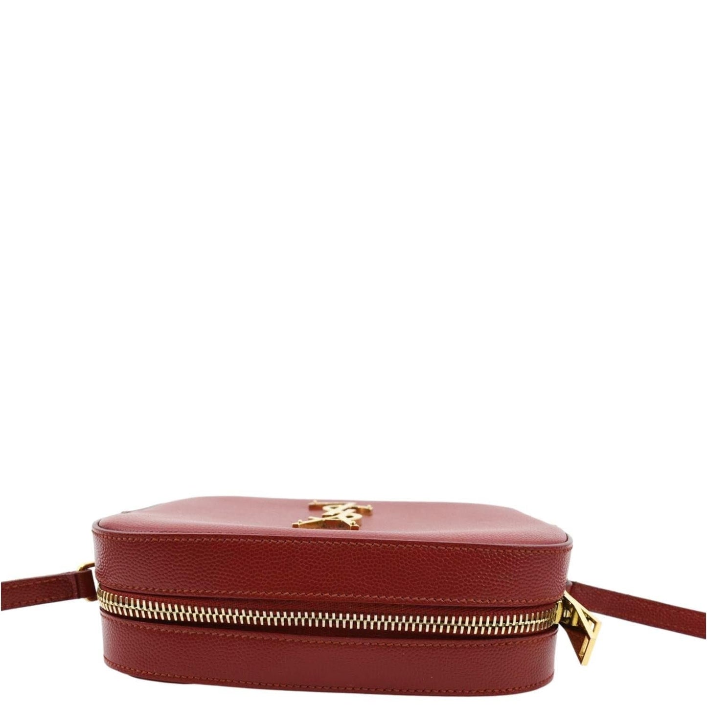 SAINT LAURENT Leather Crossbody Camera Bag Red