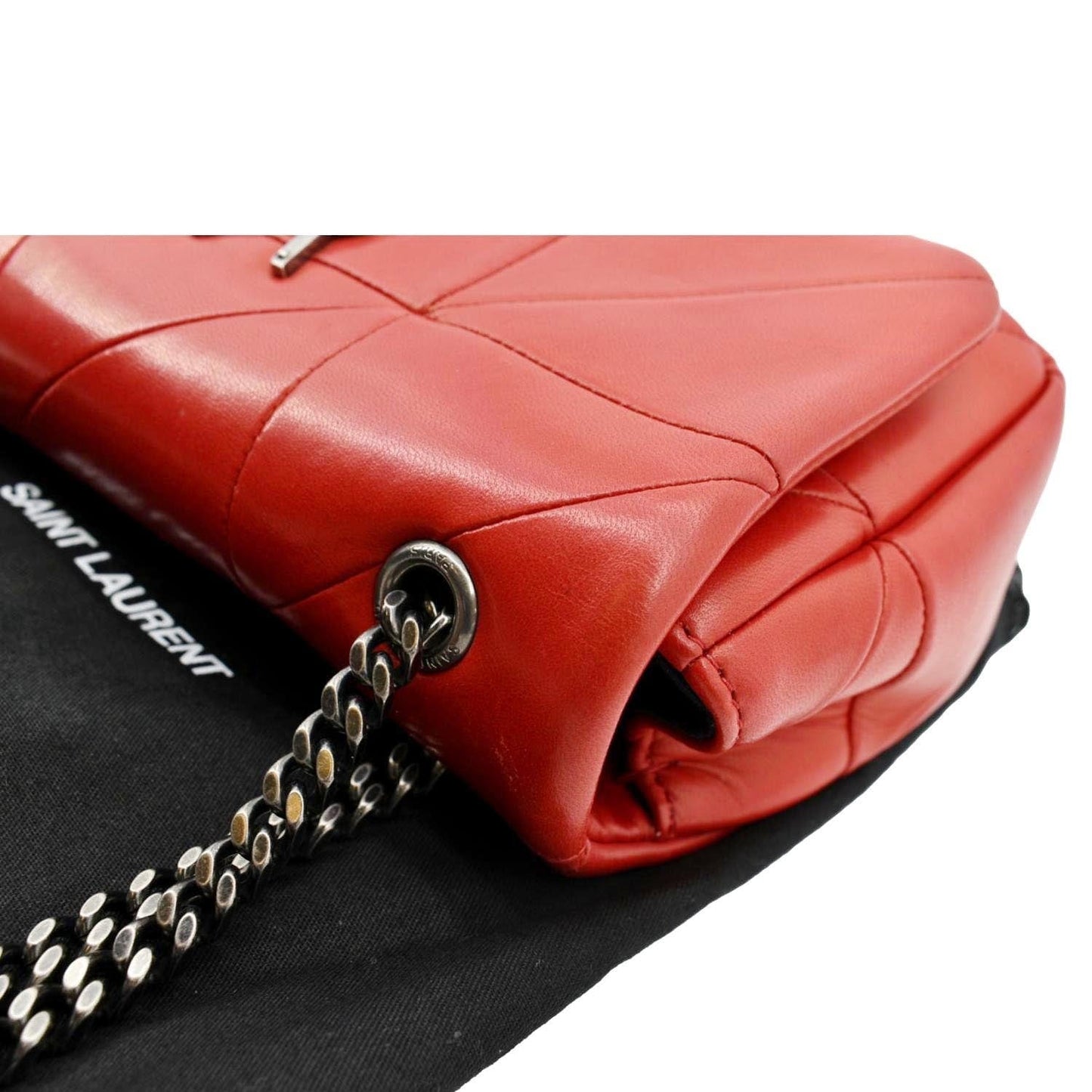 SAINT LAURENT Jamie Leather Shoulder Bag Red