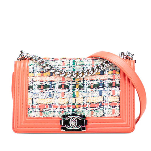 Chanel Boy Chanel Tweed Leather Shoulder Bag