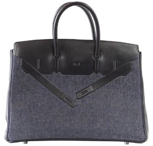 HermesBirkin 35 Limited Edition Denim Shadow Bag