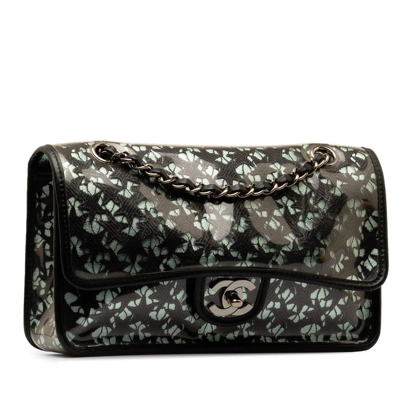 Chanel Coco Black Lace Star Lace Calfskin and Vinyl Shoulder Bag