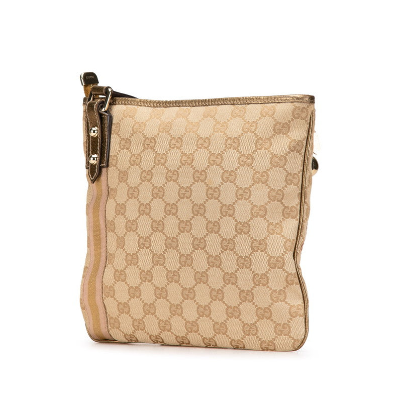 Gucci GG Canvas Shoulder Bag Canvas Leather