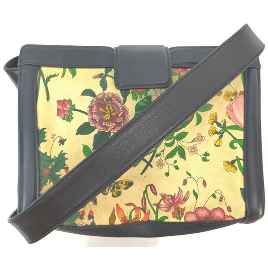 Gucci Lou Leather Canvas Shoulder Bag