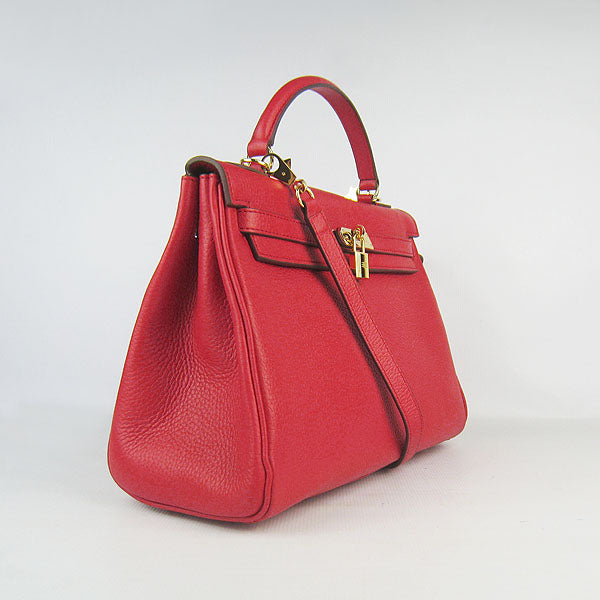 Luxury Hermes Kelly 32cm Togo Leather Handbag Red/Golden