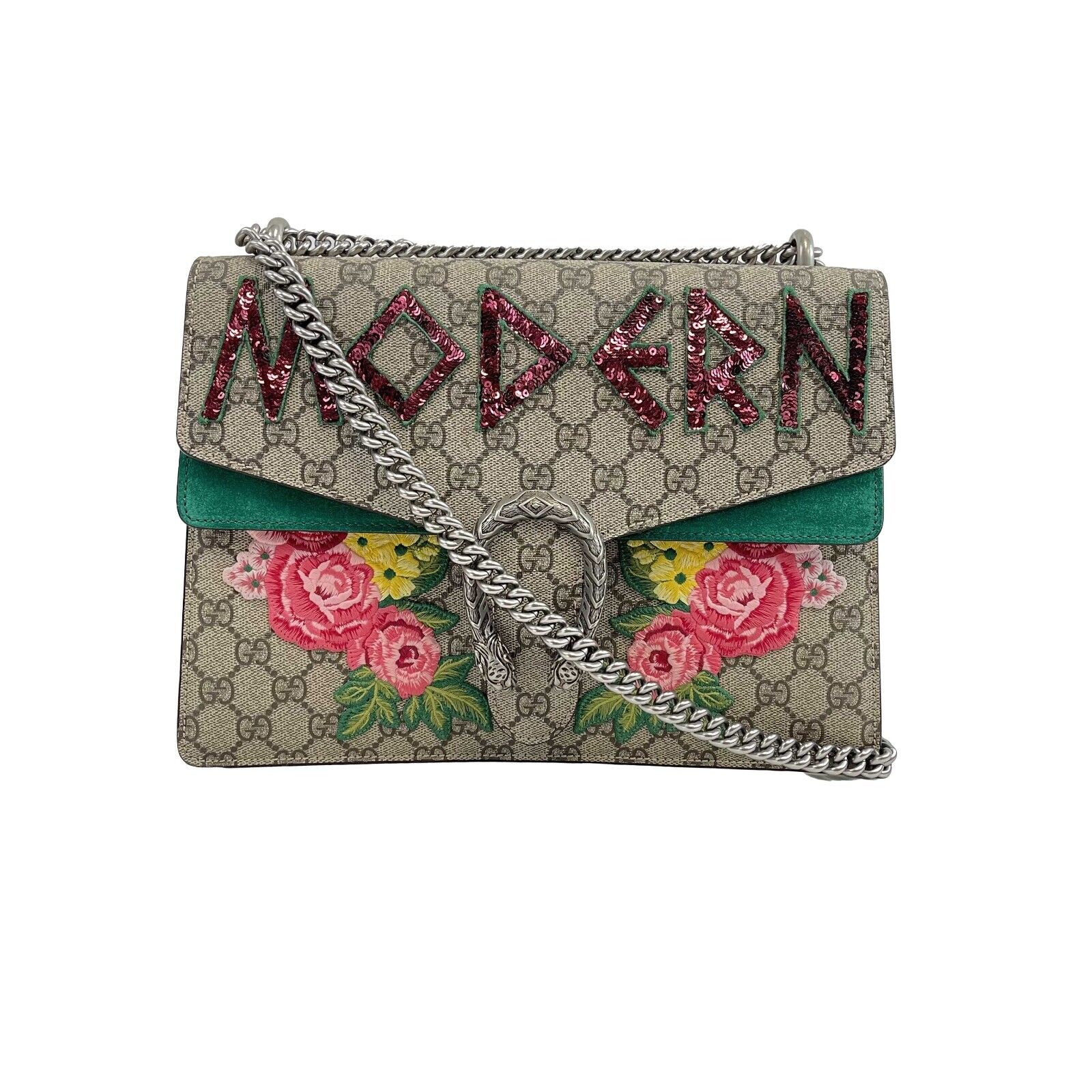 Gucci Monogram Chain Leather Shoulder Bag