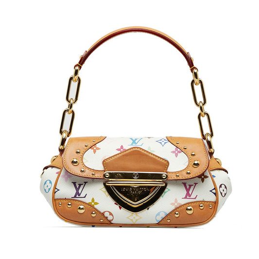 Louis Vuitton Multicolor Marilyn Shoulder Bag M40127 Bronze White PVC Leather Louis Vuitton