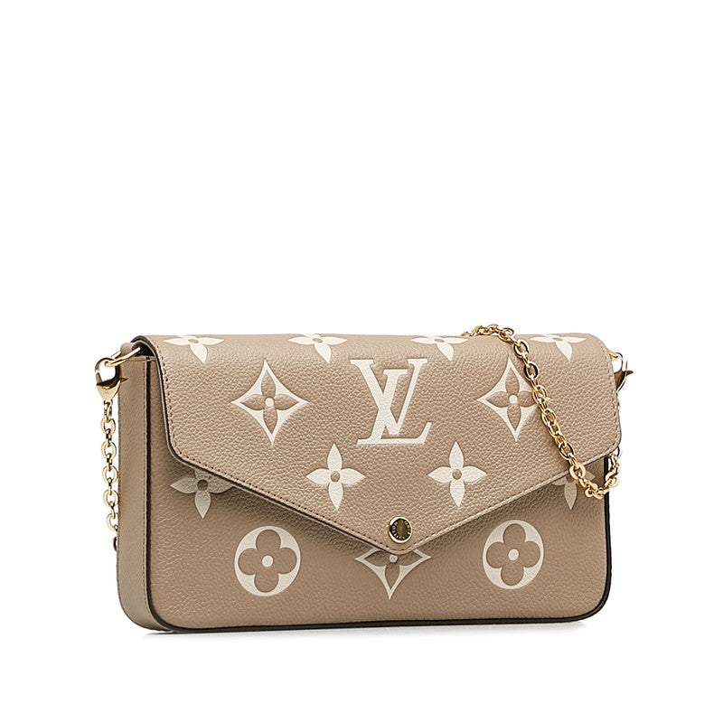 Louis Vuitton Monogram Implant Poschet Felice Chain M82480 Étope Grey Leather Louis Vuitton