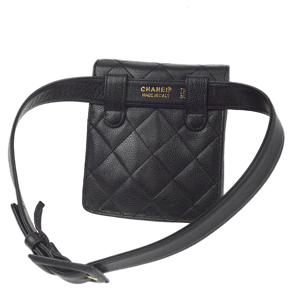 Chanel Black Caviar Belt Bum Bag 75 30