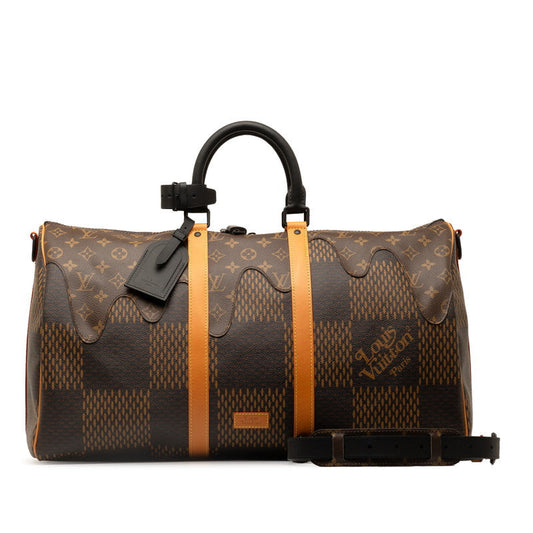 Louis Vuitton Giant Keepall Bandouliere 50 Boston Bag Shoulder Bag 2WAY N40360 Brown PVC Leather Men Louis Vuitton
