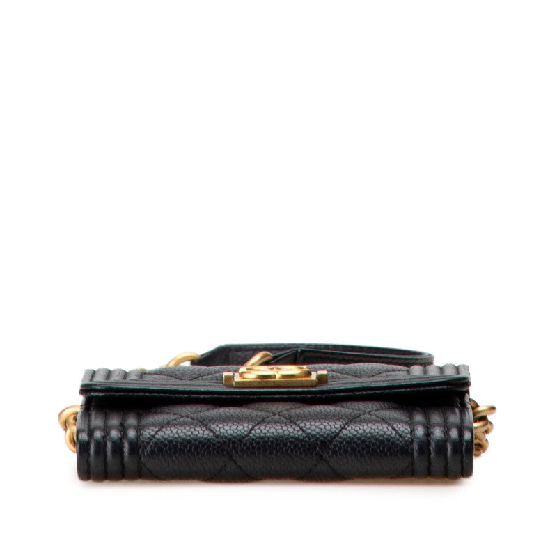 Chanel Boy Chanel MatelassÃ© Caviar Skin Shoulder Wallet