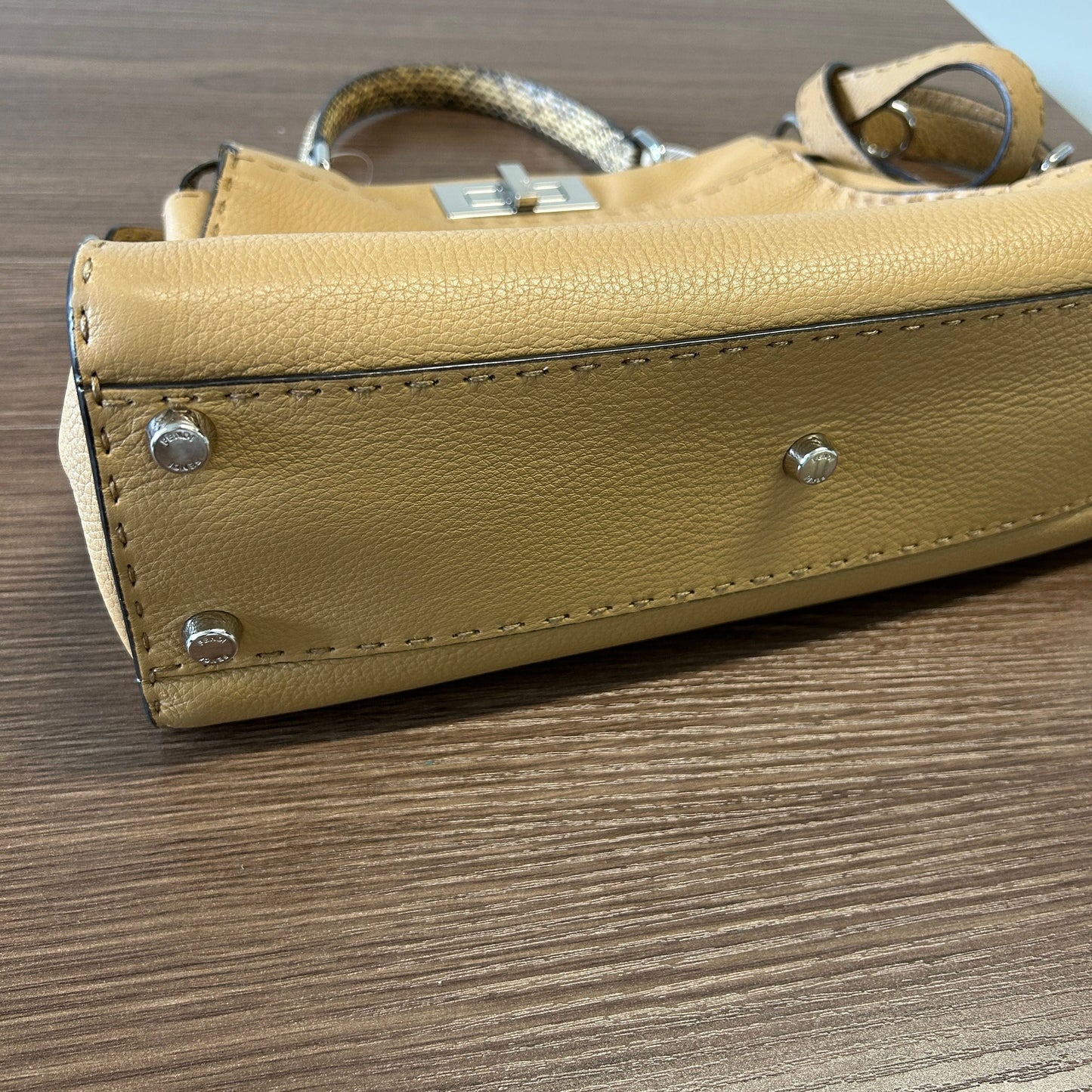 Fendi | Bags | Fendi Peekaboo Essential Selleria Handbag Leather Beige LB119680