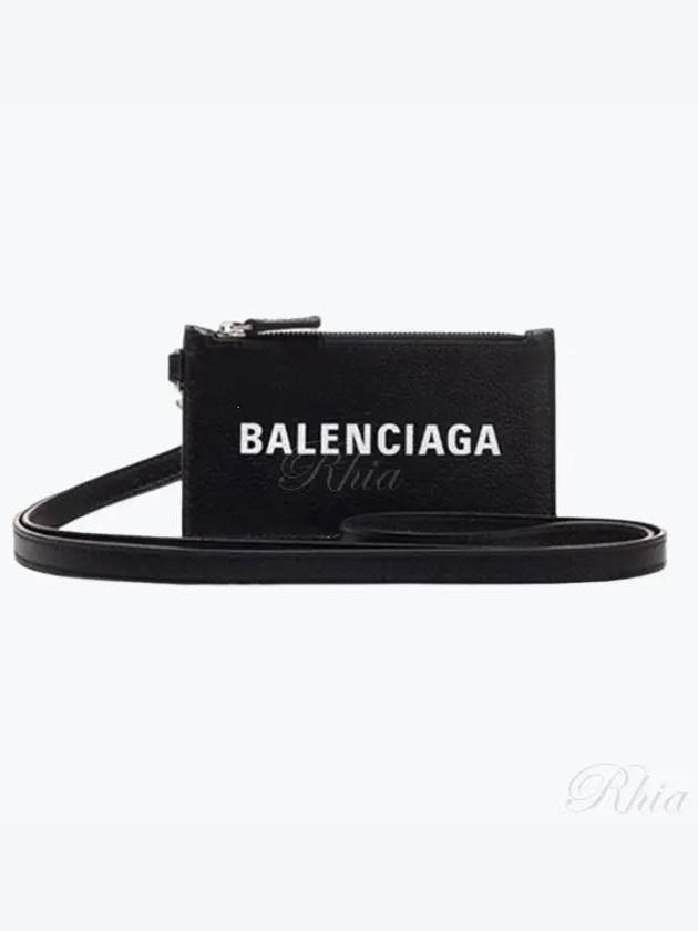 Luxury Balenciaga Trending 2026 Cash Keyring Card Case Black Silver