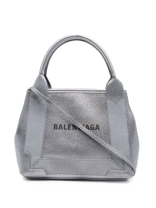 Luxury Balenciaga Trending 2026 Navy Cabas XS Leather Tote Bag Grey