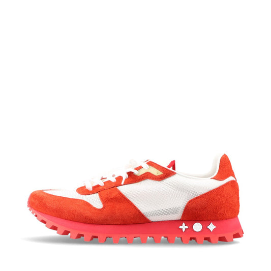 Louis Vuitton LV Runner Line 18 Years Mesh x Swed Trainers UK11 Men Red x White GO1108 LV Logo Code Stopper