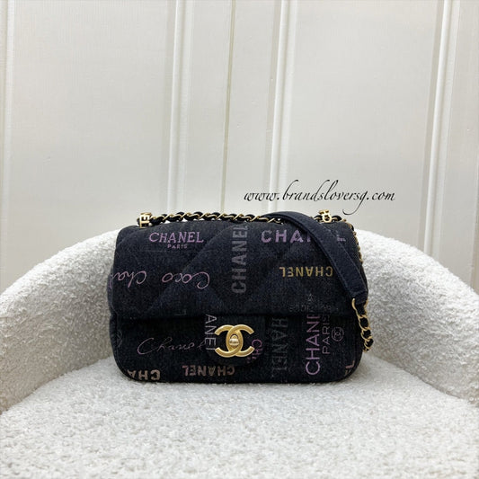Chanel 22P Mood Small Flap Bag in Black Printed and AGHW