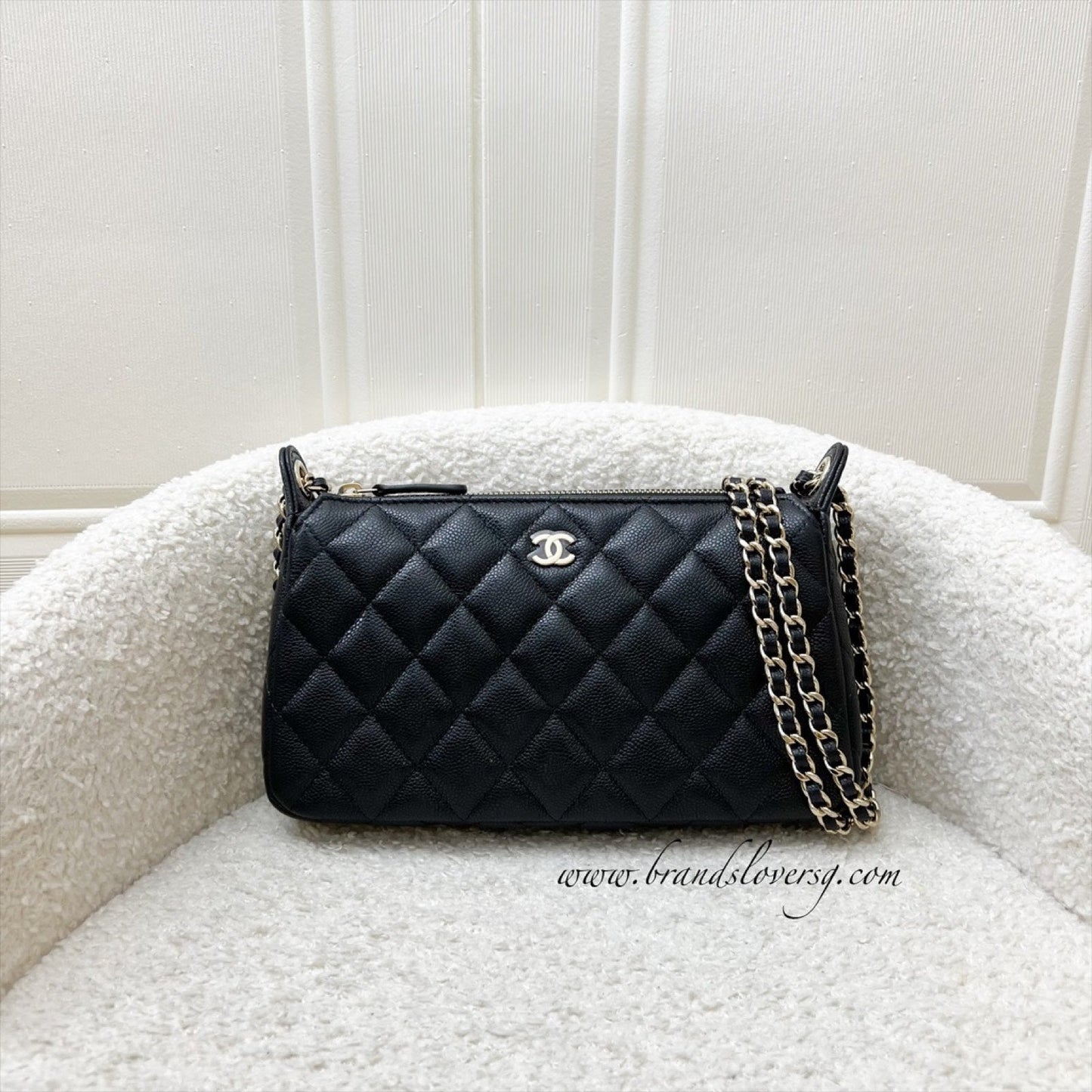 [BN - Local Set - July 2025] Chanel 25A Clutch with Chain in Black Caviar GHW (Model: AP4704)