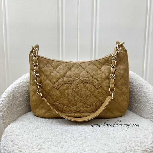 Chanel Half Moon Timeless Hobo in Dark Beige Caviar and GHW Shoulder Bag