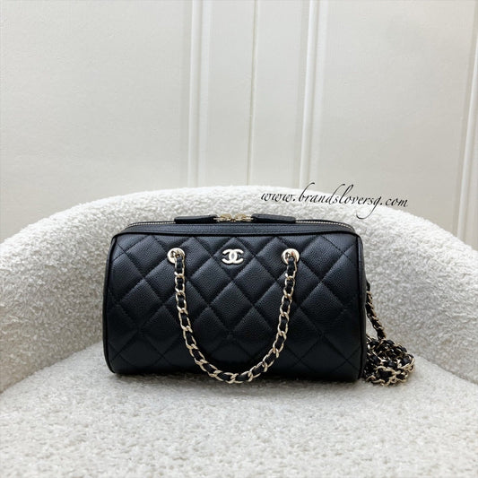[Local Full Set - Oct 2025] Chanel 25K / 25P Bowling Bag in Black Caviar and LGHW (Model: AP4474)