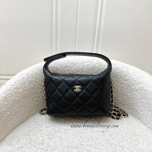 Chanel Classic Quilted Hobo Clutch on Chain in Black Caviar and LGHW (Model: AP4386) Shoulder Bag