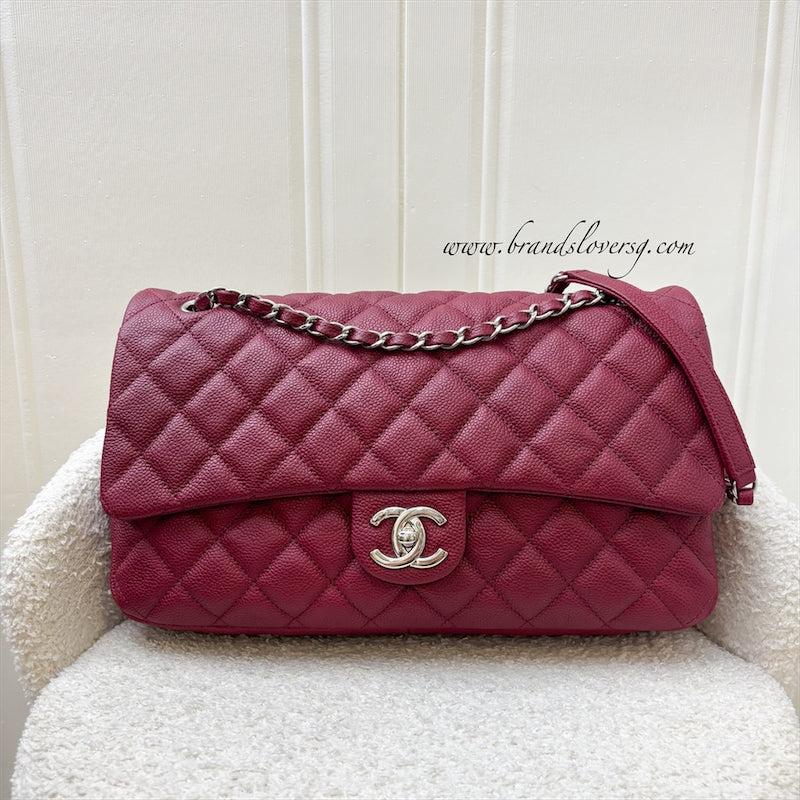 Chanel Easy Caviar Jumbo Flap Bag in Dark Red Caviar and SHW (Model: A67742)