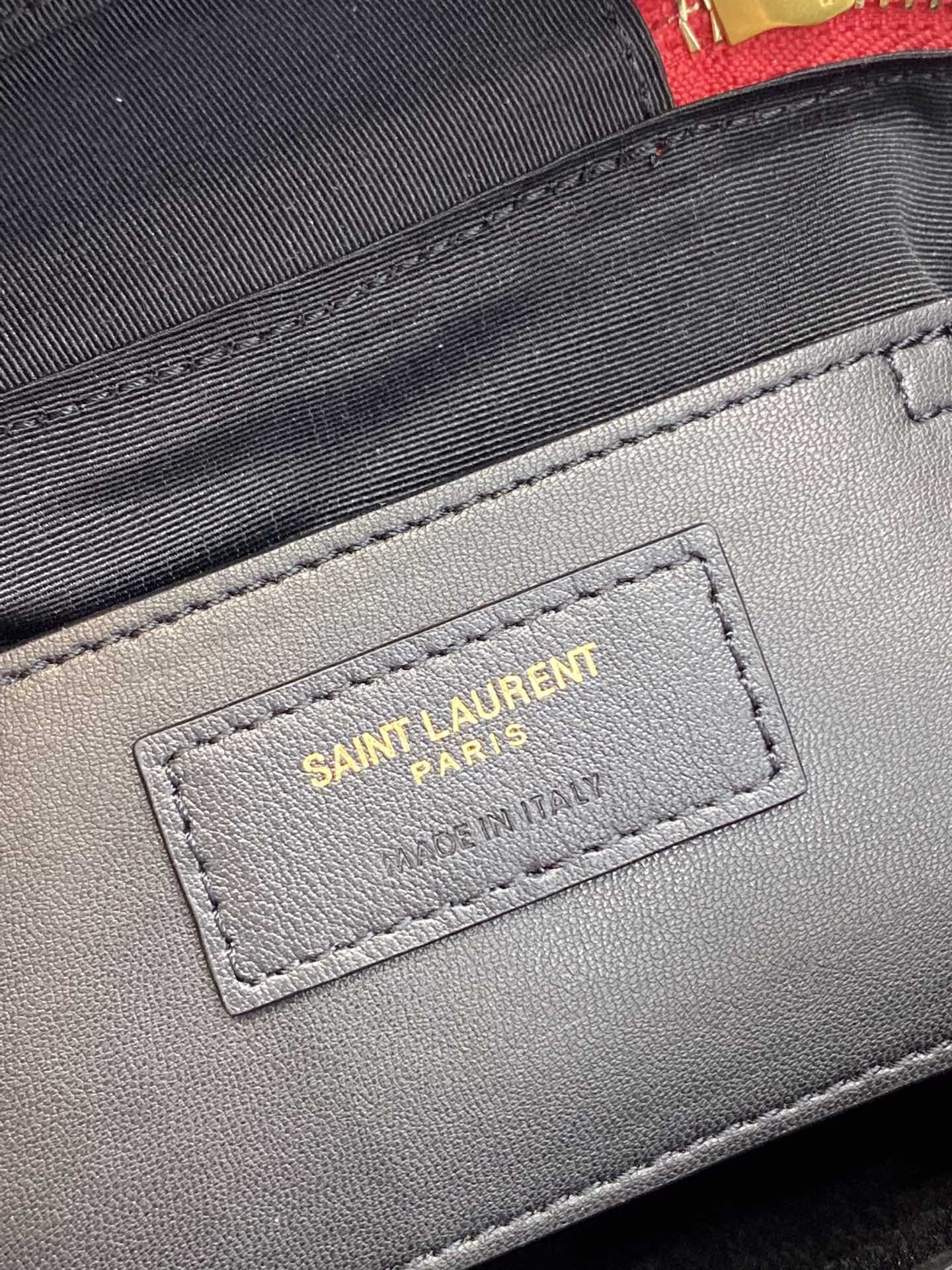 Yves Saint Laurent Vanity Bag In Carr Quilted Grain De Poudre Red.4in/.5cm
