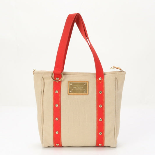 Louis Vuitton Antigua Leather Canvas Handbag