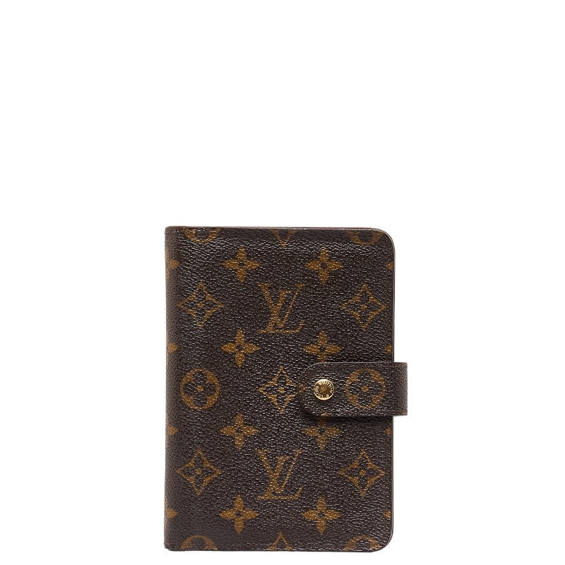 Louis Vuitton Monogram Portepapier Double Fold Wallet M61207 Brown PVC Leather Louis Vuitton