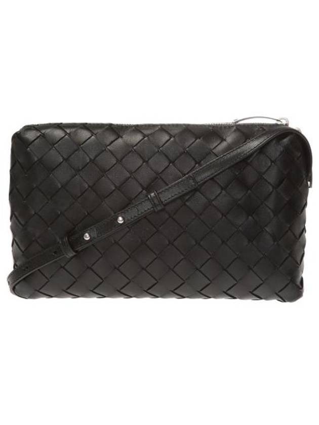 Luxury Bottega Veneta Intrecciato Leather Mini Cross Bag Black