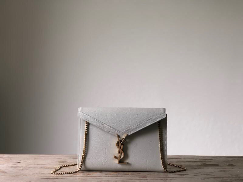 Yves Saint Laurent Cassandra Flap-Front Crossbody Bag White.7in/