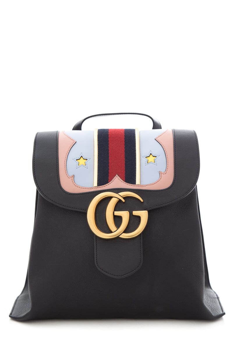 Gucci GG Marmont Black Leather Backpack