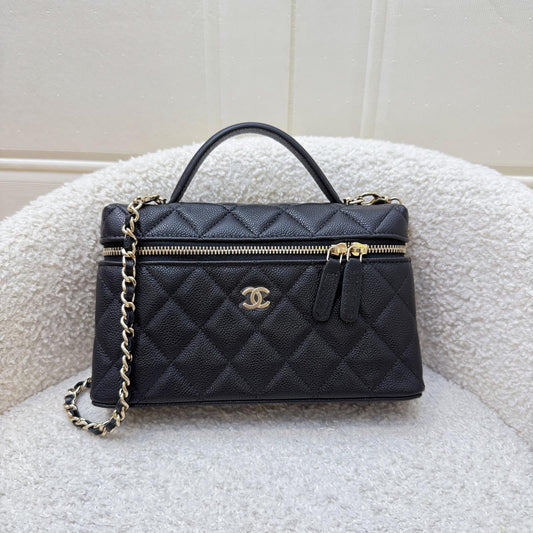 [BN - Local Full Set - Mar 2026] Chanel 26P Vanity / Clutch with Chain (LP Style Bag) in Black Caviar and GHW