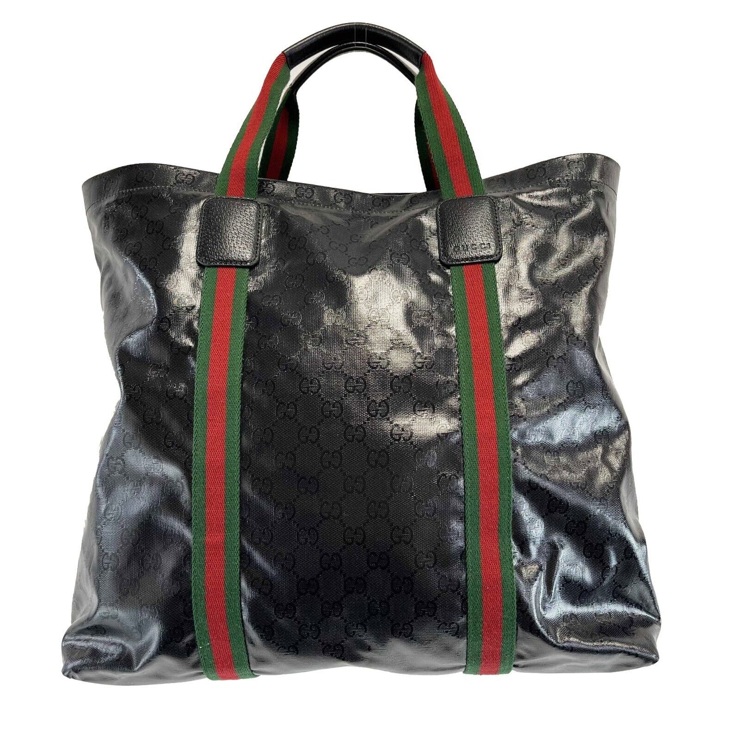 Gucci Nylon Leather Canvas Tote
