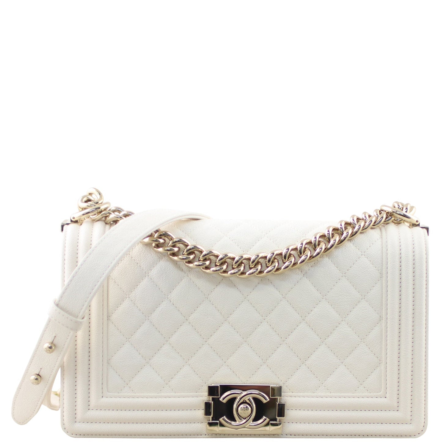 Chanel Boy Old Medium | White
