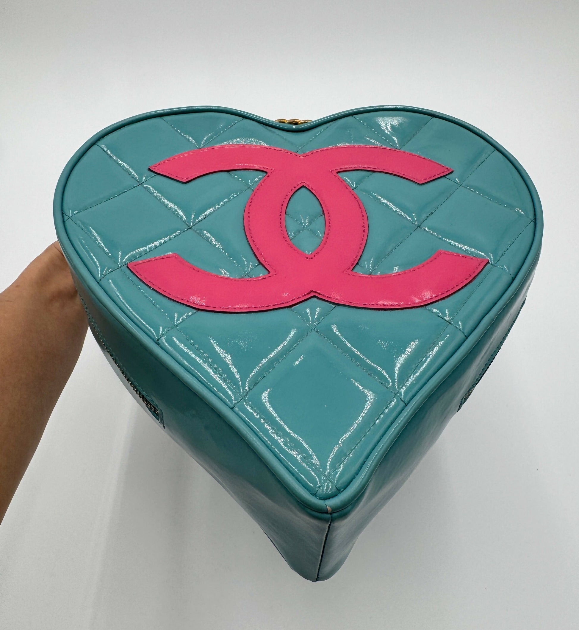 Chanel 1995 Barbie Blue & Pink Heart Vanity Bag