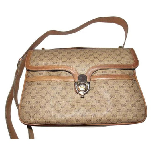 Gucci Leather Canvas Shoulder Bag