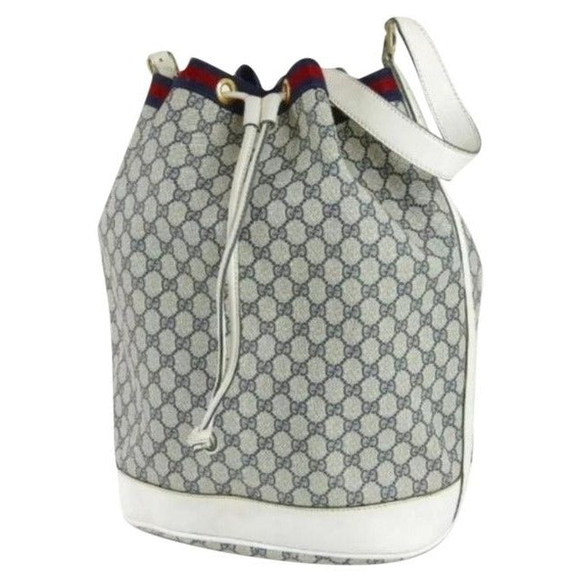 Gucci Lou Leather Canvas Shoulder Bag
