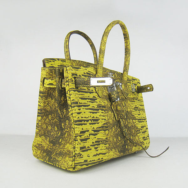 Luxury Hermes Birkin 6088 Ladies Lizard Leather Yellow Bag
