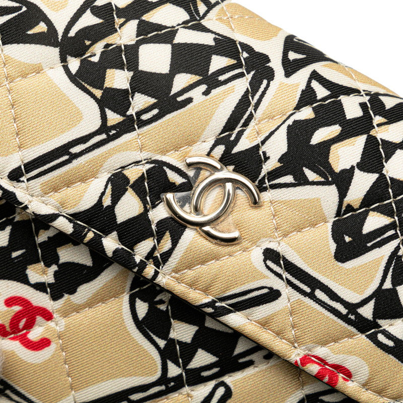 Chanel Matelasse Checker Flag Coco Cotton Leather Shoulder Bag