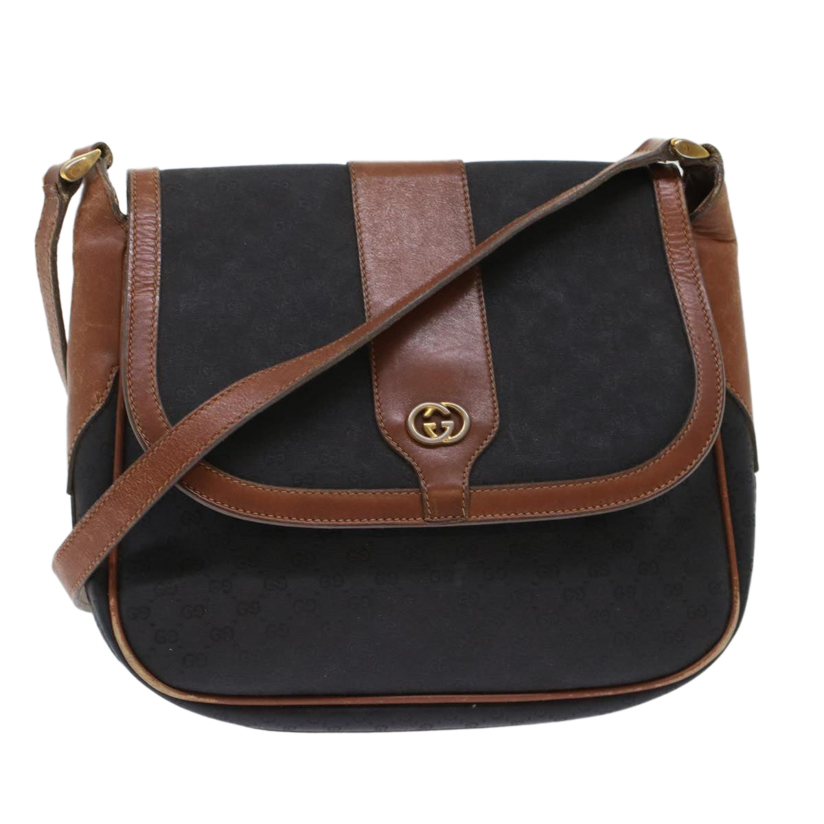 Gucci Leather Canvas Shoulder Bag