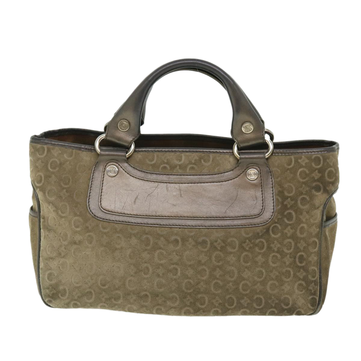 Luxury CELINE C Macadam Canvas Hand Bag Brown ep1454