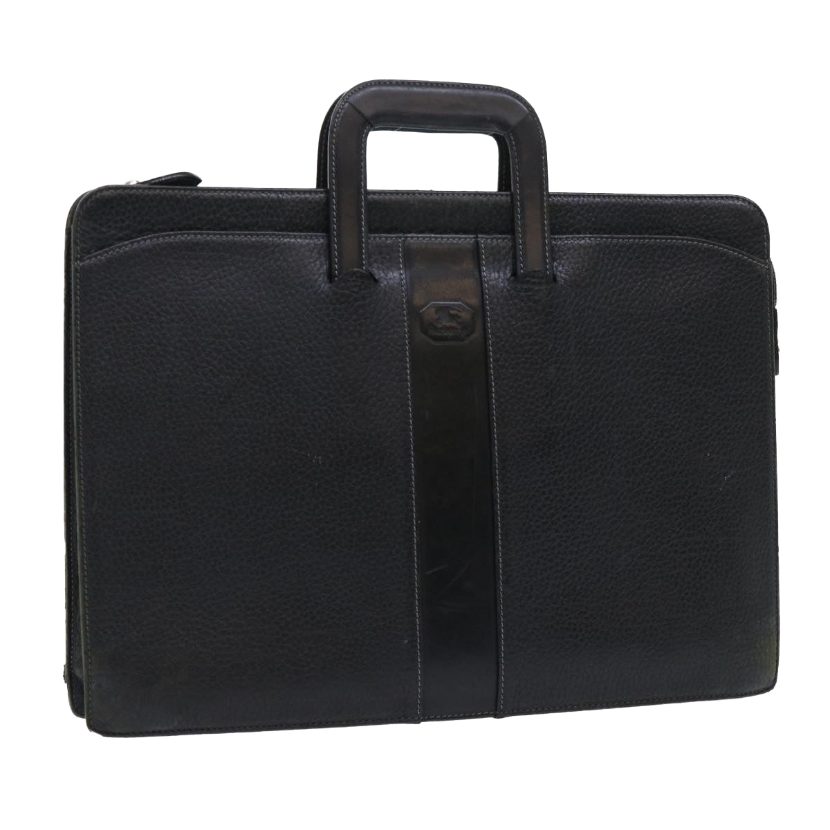Burberry Hand Bag Leather Black Auth ep1643